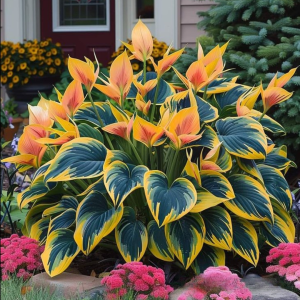 Хоста Флейм Данс купить по цене от 650р. в интернет-магазине «Посадика» с доставкой почтой в в Боготоле и по всей России – [изображение №1].